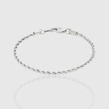 Rope Bracelet 3mm 19cm (Silver)