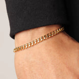 Cuban Bracelet 5mm 19cm (Gold)