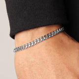 Cuban Bracelet 5mm 19cm (Silver)