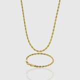 Rope Chain & Bracelet Set 5mm (Gold)