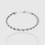 Rope Bracelet 5mm 19cm (Silver)