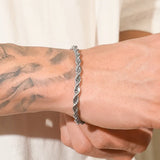 Rope Bracelet 5mm 19cm (Silver)