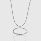 Rope Chain & Bracelet Set 5mm (Silver)