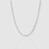 Cuban Chain & Bracelet Set 3mm (Silver)